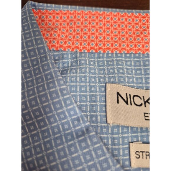 Nick Graham Mens XL Performance Stretch Sport Shirt Blue Pattern - Picture 3 of 5